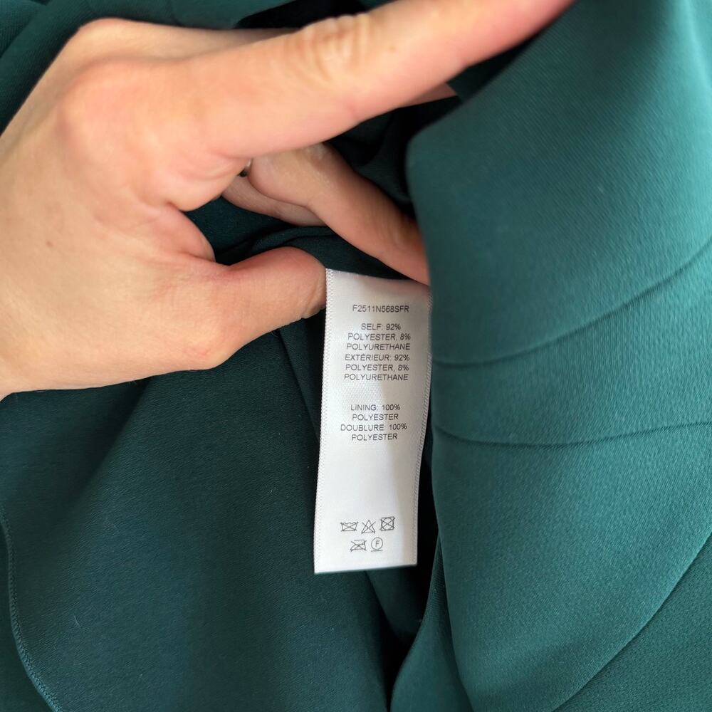 Carolina Herrera Crepe Pleated Midi Cocktail Dress Pine Green - Picture 9 of 12